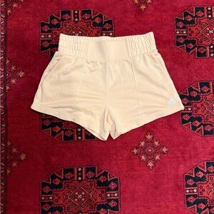 Adidas Cream Athletic Shorts Elastic Waist Lightweight